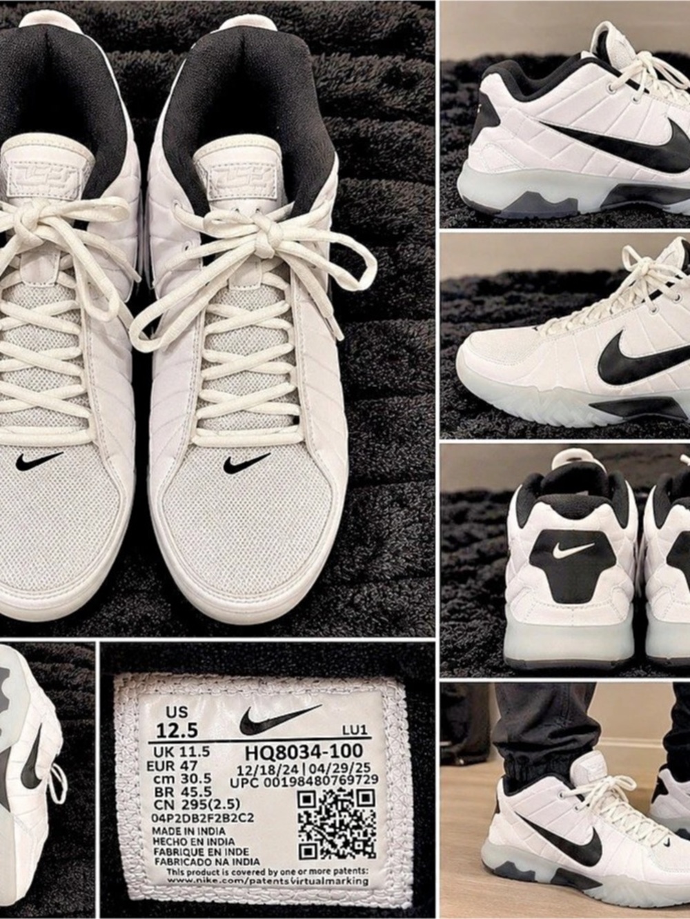 Nike LeBron Witness 9 Basketball Shoes White Black Men’s Size 12.5 New Without B